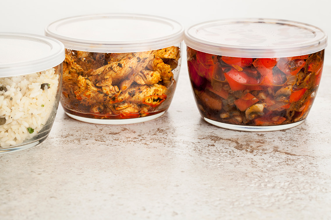 leftovers in containers