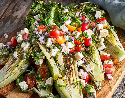 Grilled Romaine Greek Style