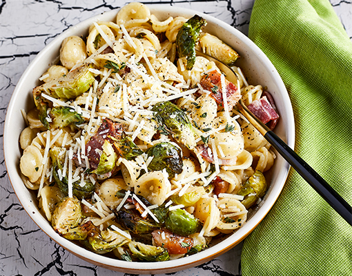 Bacon and Brussels Sprout Pasta