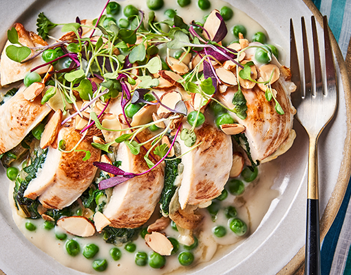 Spring Chicken with Sweet Pea Sauce