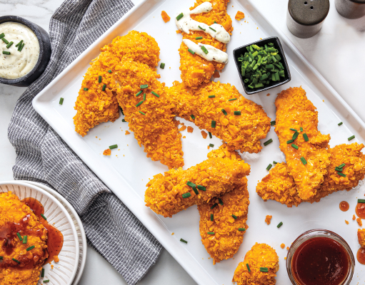 Baked Cheddar Cracker Crusted Chicken Tenders