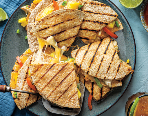 Grilled Pineapple-Chicken Quesadillas