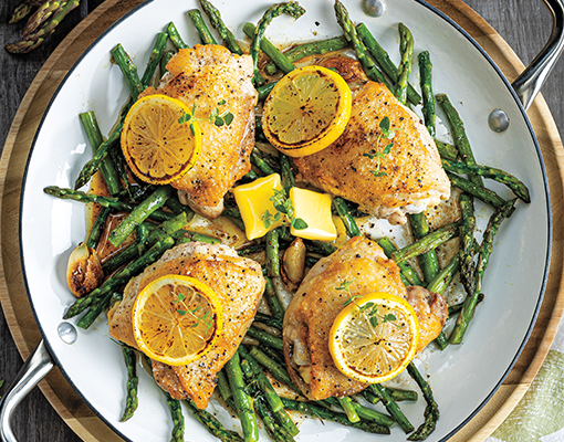 Lemon-Herb Roasted Chicken Thighs with Asparagus