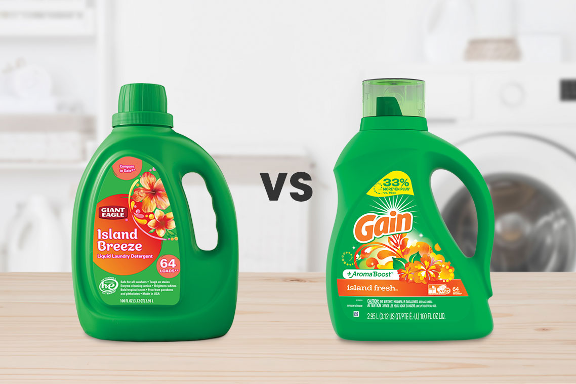 Giant Eagle Brand Laundry Detergent compare to Island Breeze Gain